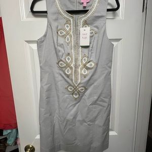 Lilly Pulitzer Mila Shift Dress. Seaside Grey. NWT size 8